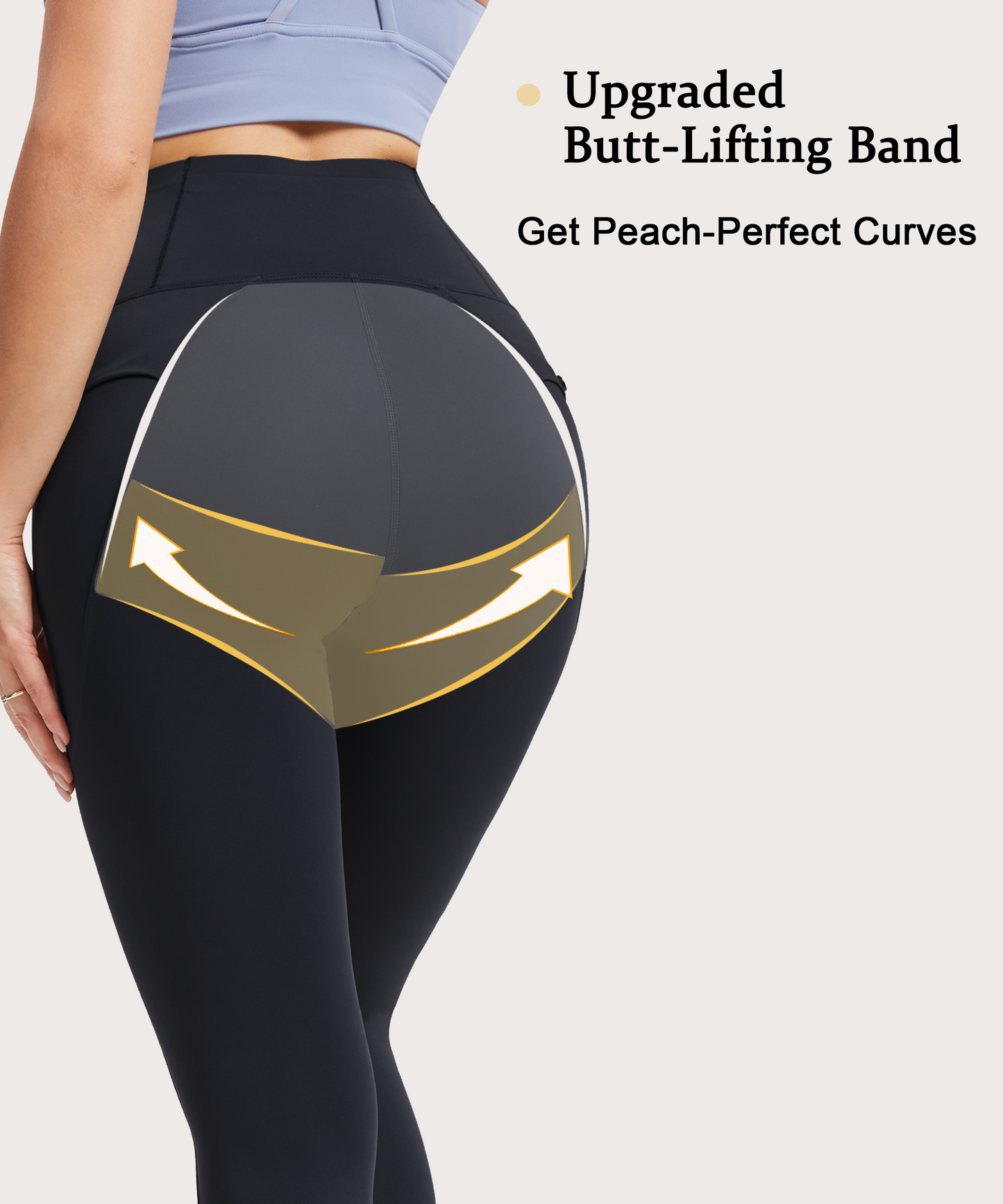 Curvphilo Thick High Waist Leggings with Pockets Tummy Control Workout Butt Lifting Compression Leggings for Women with Hook