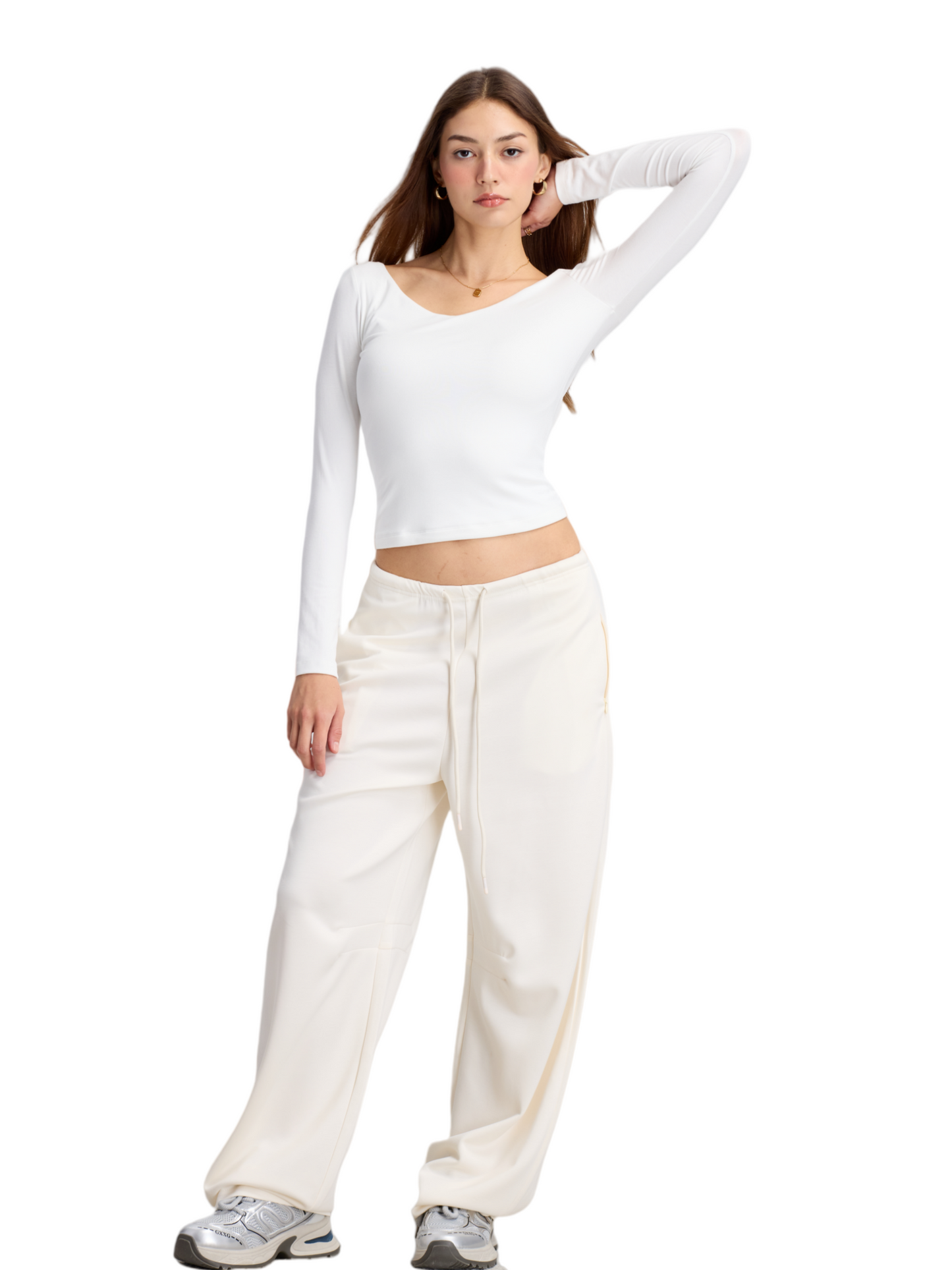 2025 Spring Minimalist Banana Pants – Flowy Wide-Leg Lounge Trousers for Women