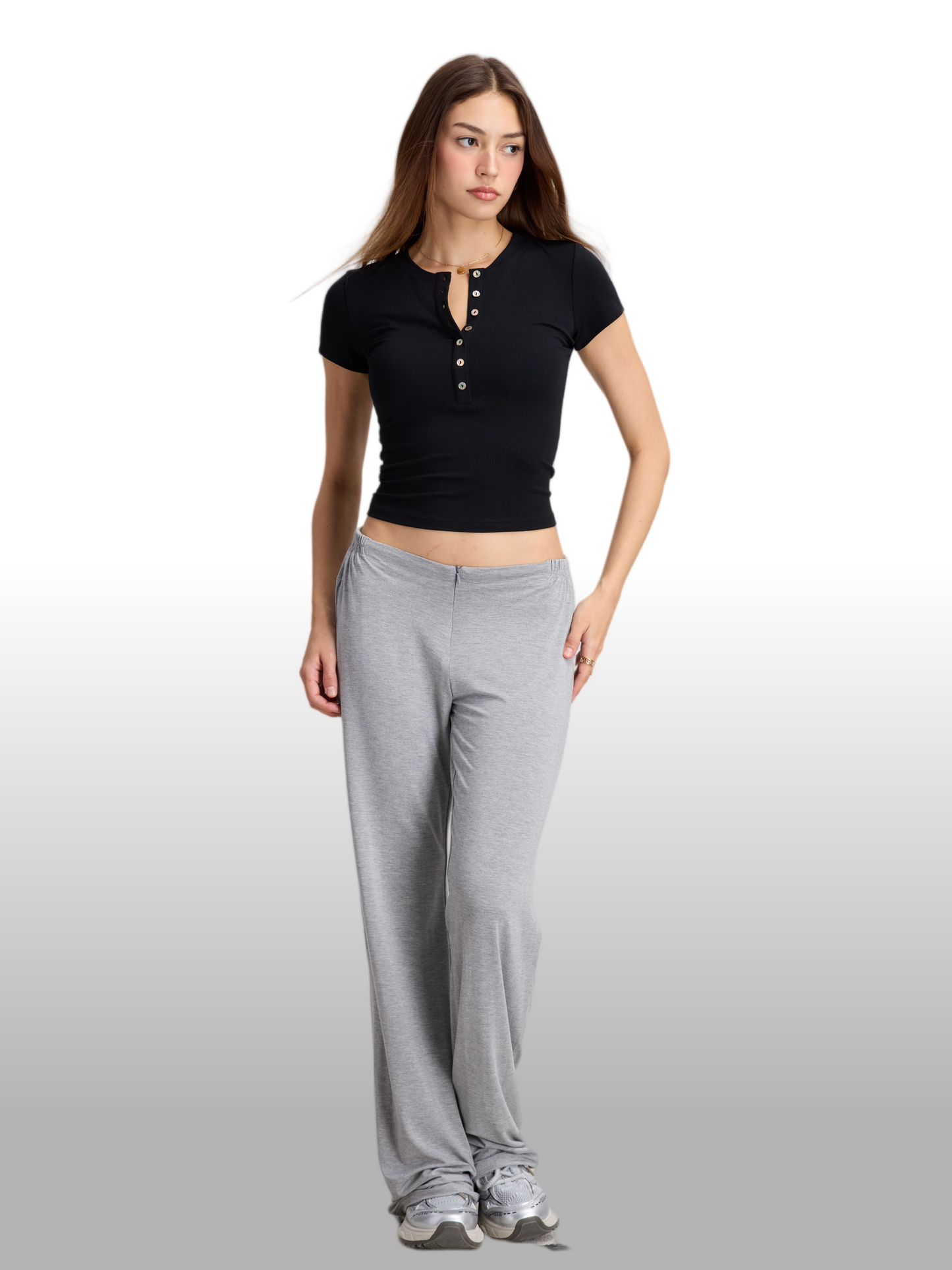 2025 Spring Soft Girl High-Waisted Wide-Leg Pants – Zip Waist Draped Lounge Trousers