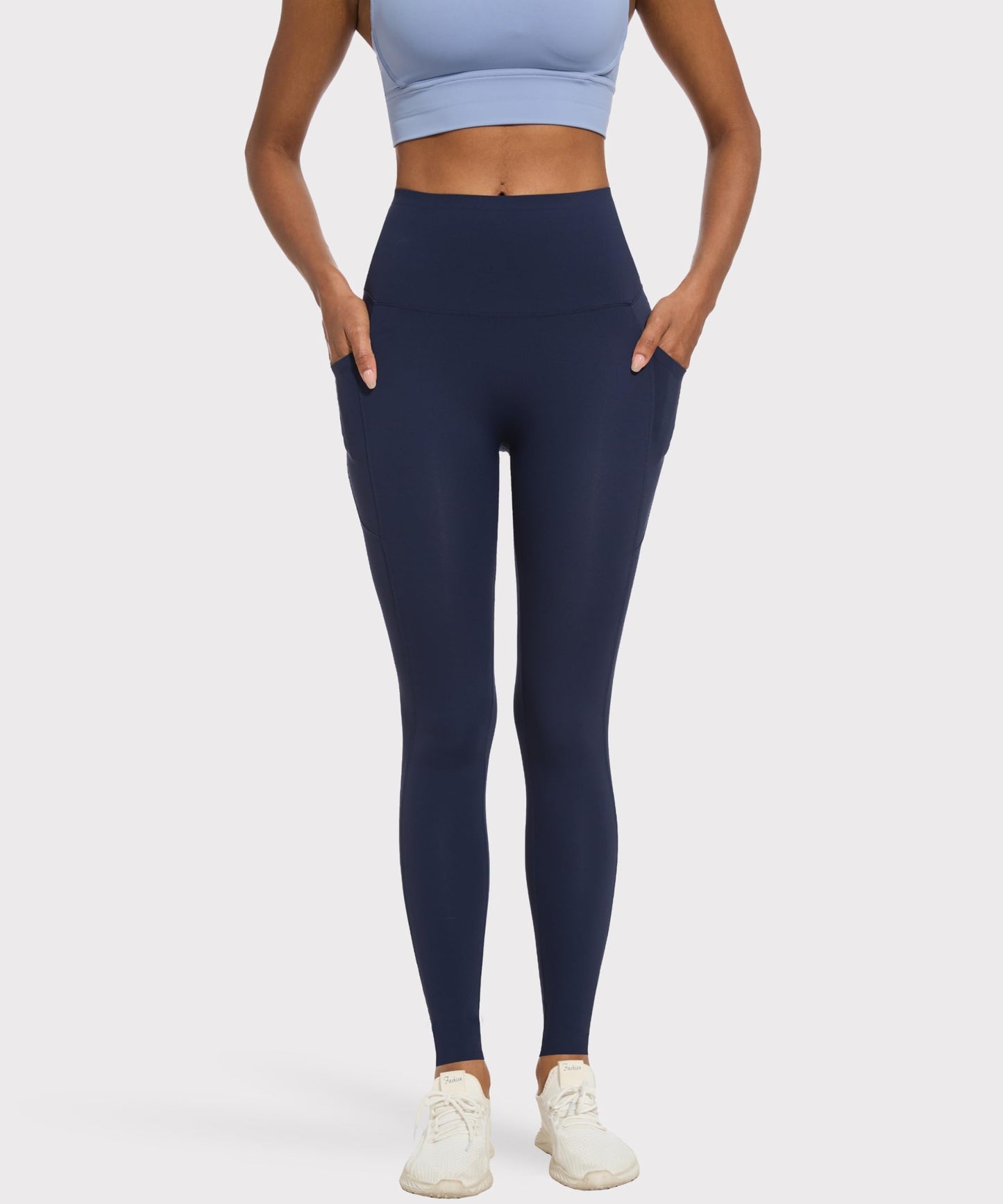 Curvphilo Tummy Control Compression Leggings with Pockets Butt lifting High Waist Pants for Women