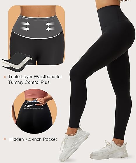 Women's Compression Leggings Yoga Pants Butt Lifting Seamless High Waist Tummy Control Stretchy Shapewear Pants
