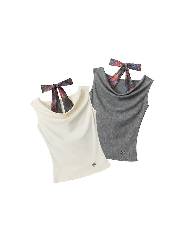 Draped Off-the-Shoulder Bow Detail Top