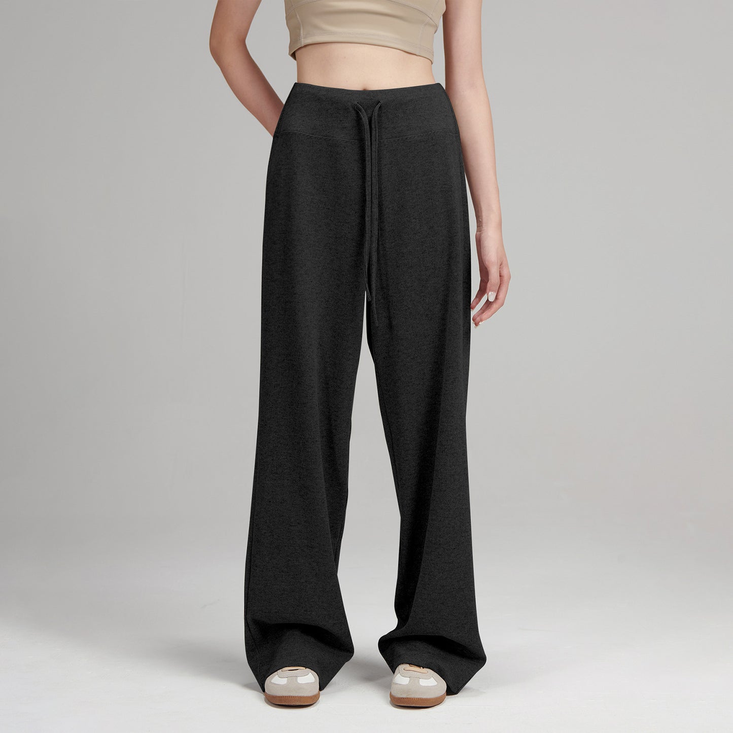 Cloud-Soft Knit Chill Pants – Minimalist Gray Relaxed Fit Loungewear