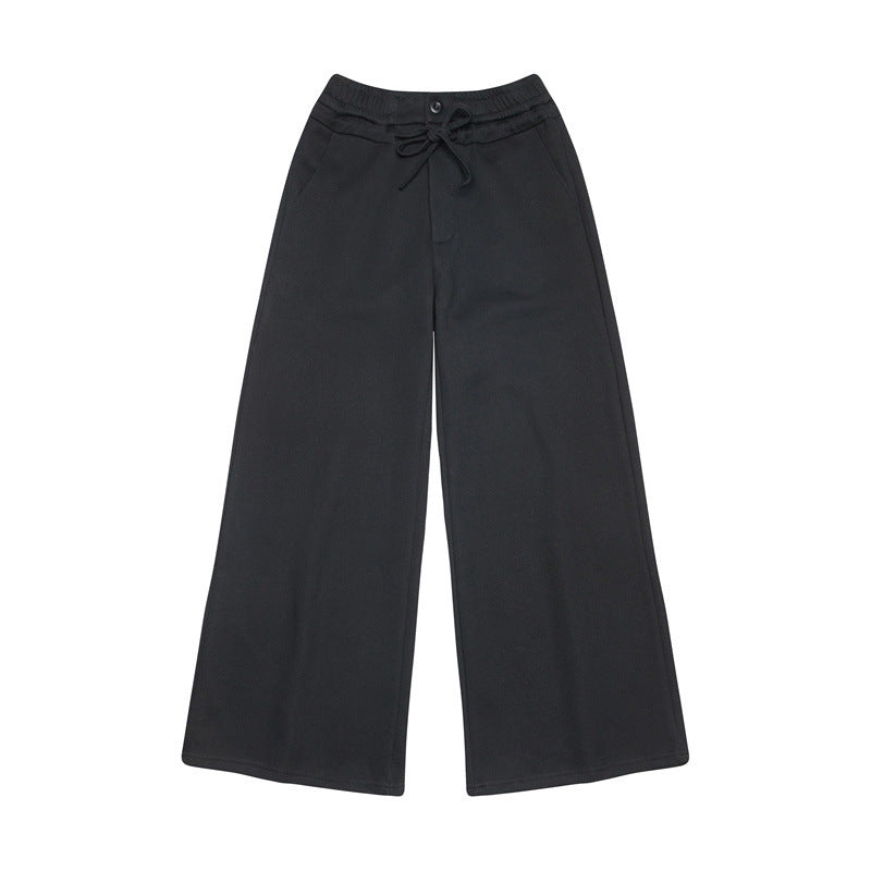 CurvPhilo Long Drag Pants Sport Elastic Pants Wide Leg Straight Street Pants