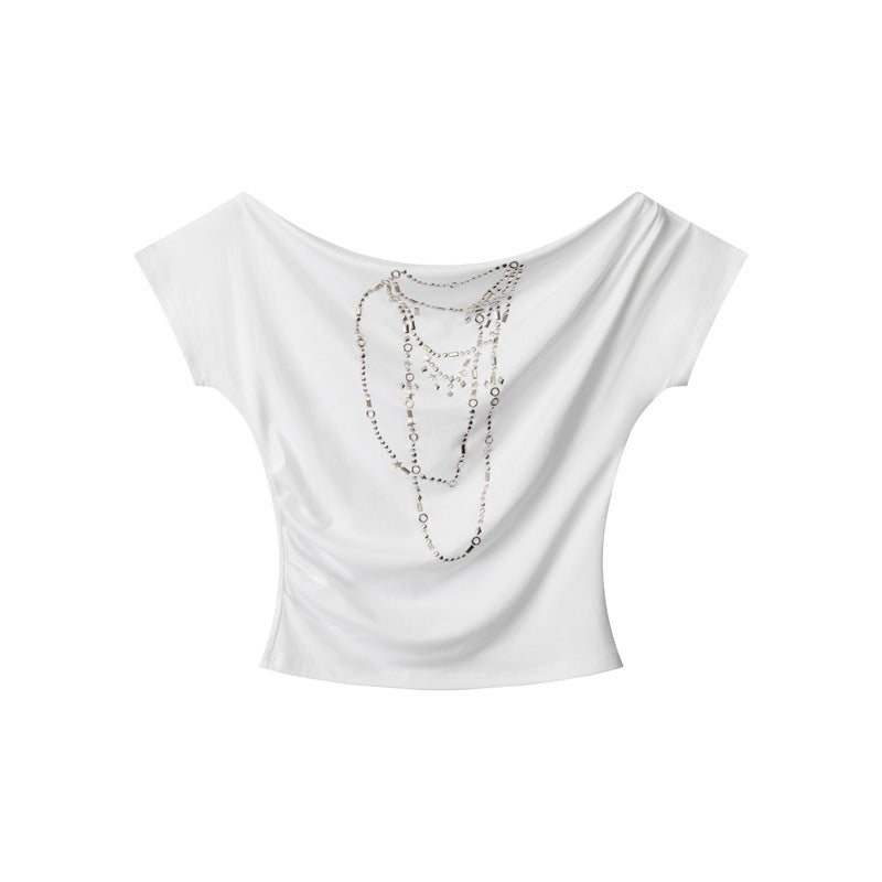 Asymmetric Off-Shoulder Crop Top