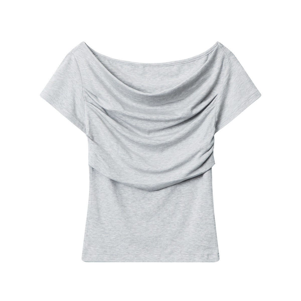 Ruched Slim Fit Crop Top Sexy Baddie Style Short Sleeve Tee