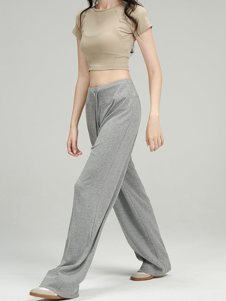 Cloud-Soft Knit Chill Pants – Minimalist Gray Relaxed Fit Loungewear
