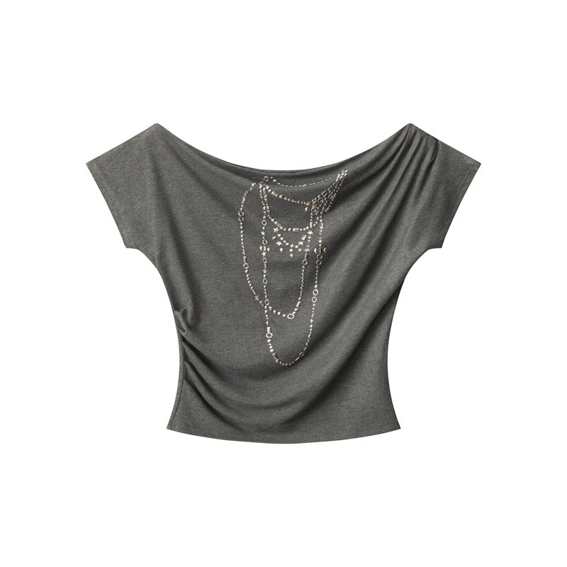 Asymmetric Off-Shoulder Crop Top