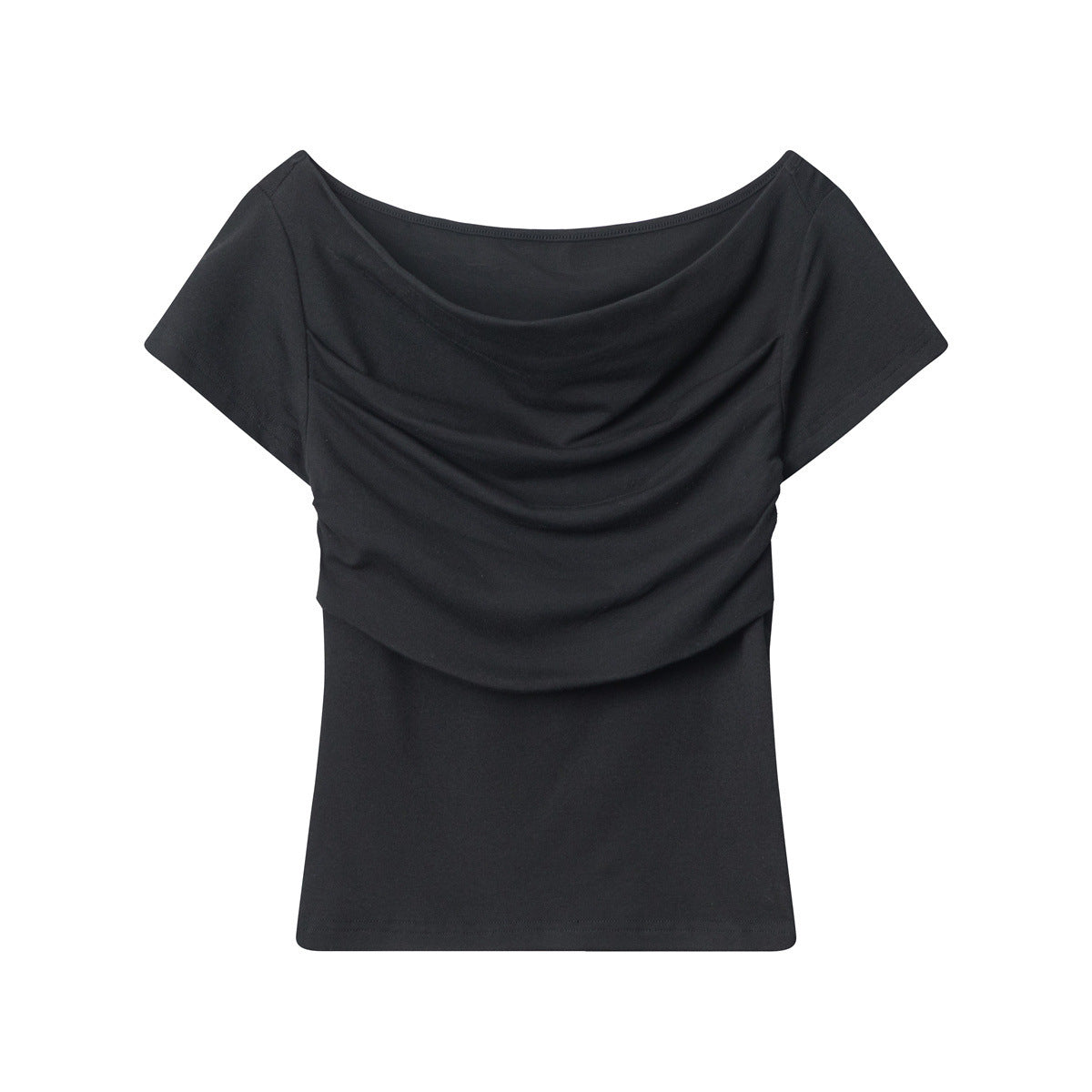 Ruched Slim Fit Crop Top Sexy Baddie Style Short Sleeve Tee