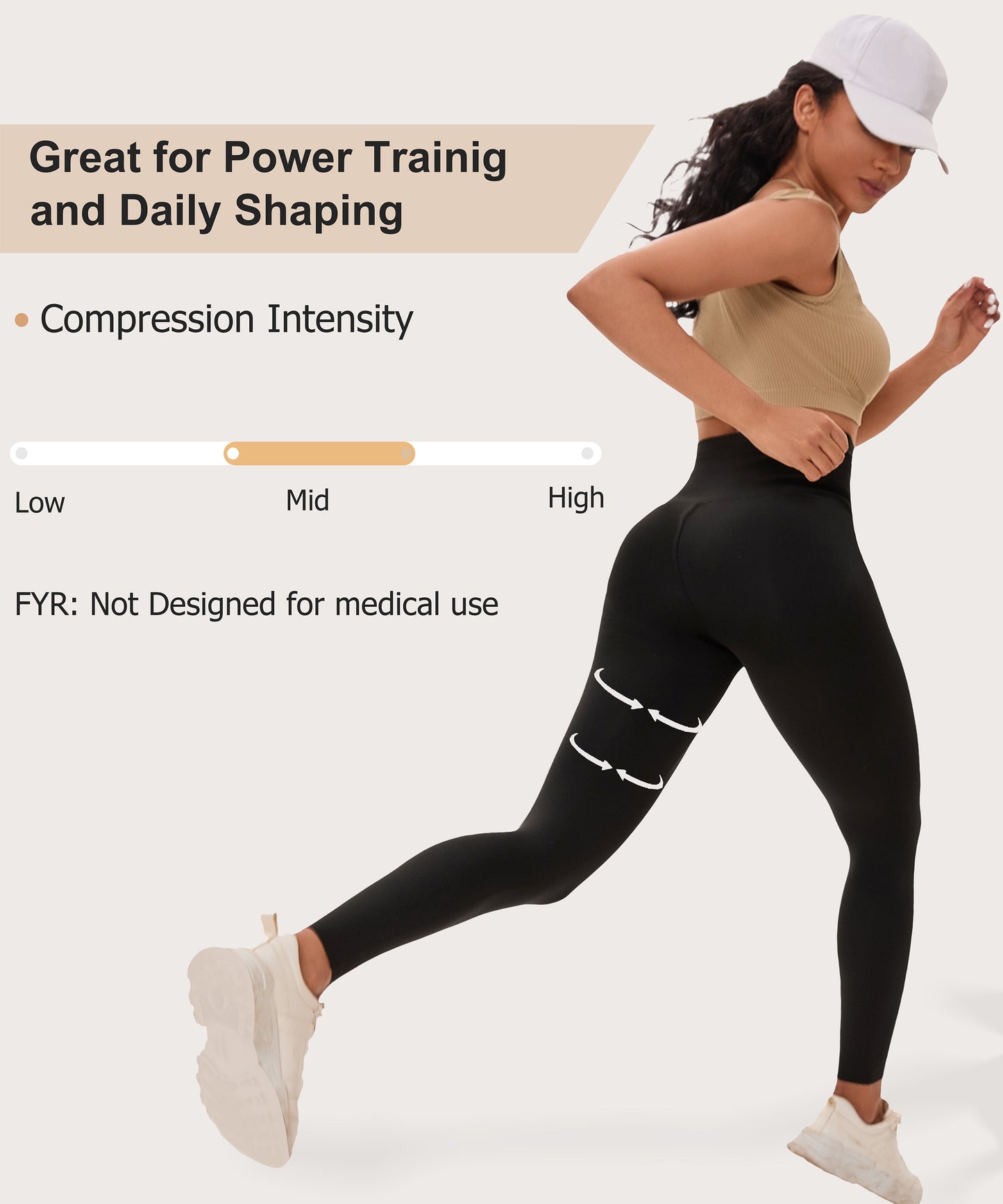 Curvphilo Thick High Waist Leggings with Pockets Tummy Control Workout Butt Lifting Compression Leggings for Women with Hook
