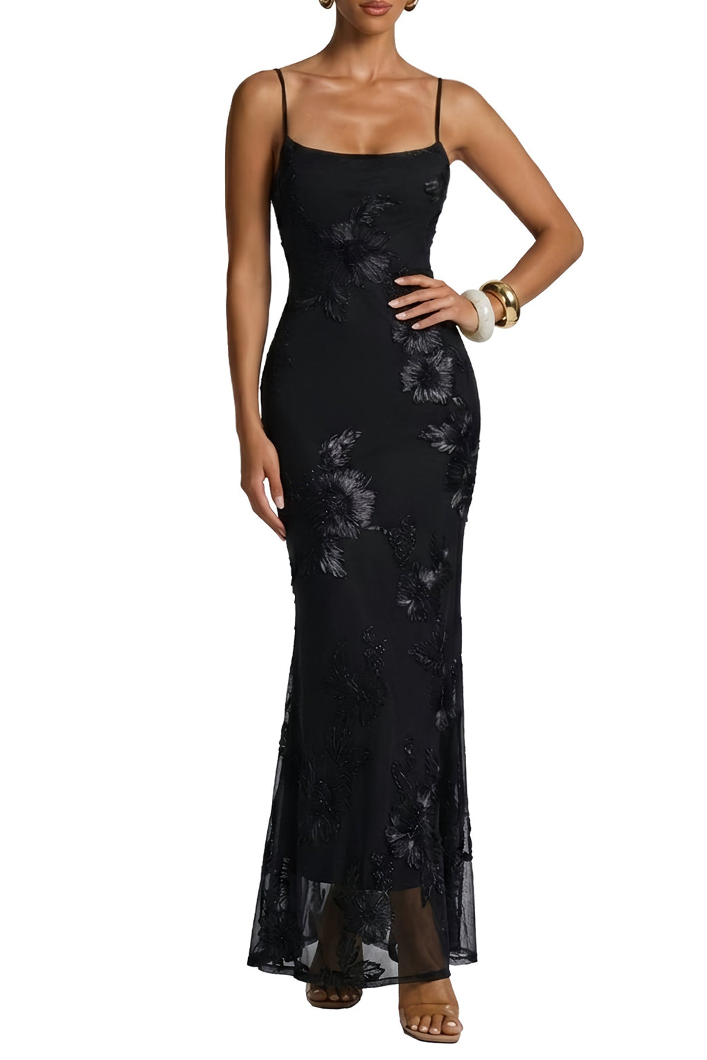 Women's Bodycon Maxi Summer Dress 3D Satin Floral Mesh Formal Evening Dress Wedding Guest Cocktail Prom Party