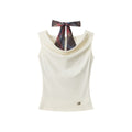 Draped Off-the-Shoulder Bow Detail Top
