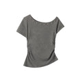 Asymmetric Off-Shoulder Slim Fit Tee