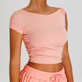 Quick-Dry Sports Tee Short Sleeve Yoga Top for Women